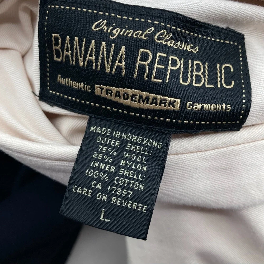 Vintage Banana Republic Reversible Wool Jacket Men's Large Classic Heritage Coat